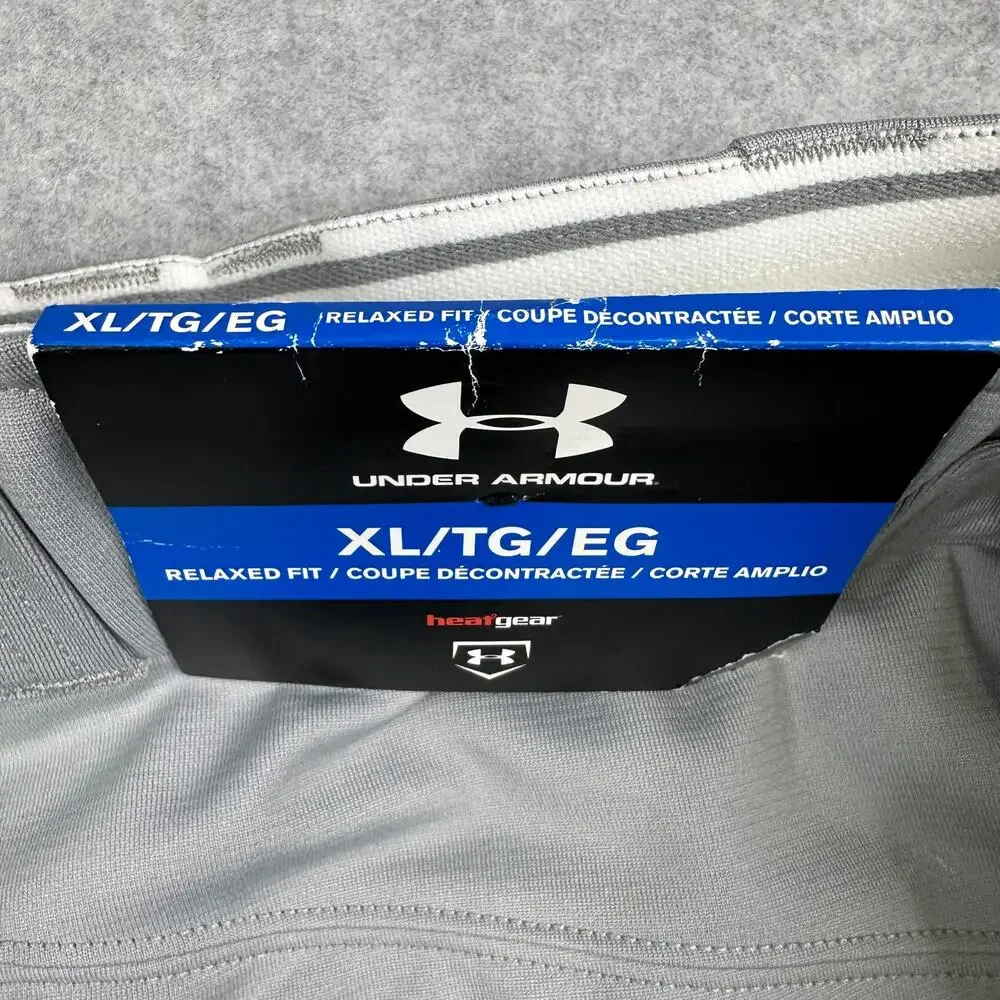 Under Armour HeatGear Baseball Pants Men XL Loose Relaxed Fit Gray Elastic Waist
